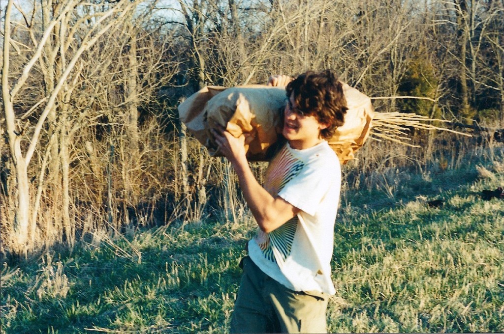 Spring 2000, carrying a single bundle of tiny trees